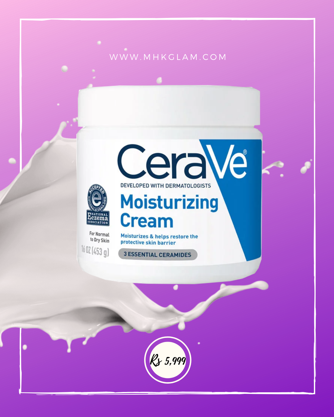 CeraVe Moisturizing Cream, Daily Face and Body Moisturizer for Dry Skin, 16  oz - MHK Glam
